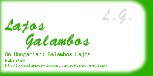 lajos galambos business card